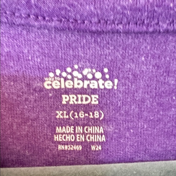 Purple Pride Short Sleeve Tee Size XL 16/18 - Picture 3 of 3